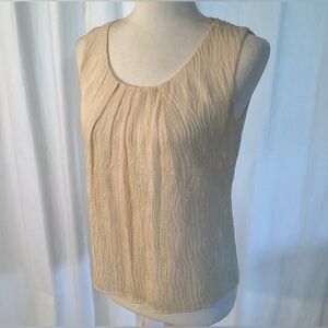 Talbots NWOT Ivory Silk Shell with Sequin embellishment